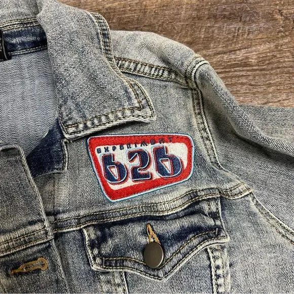 Lilo & Stitch Jean jacket Womens Medium Aloha Denim Ohana Patches Disney - Picture 4 of 9